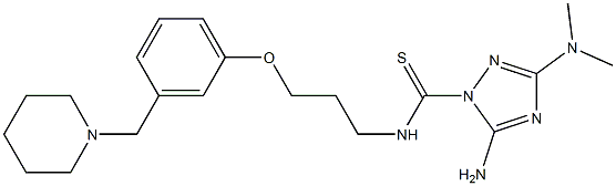 5-Amino-3-(dimethylamino)-N-[3-[3-(piperidinomethyl)phenoxy]propyl]-1H-1,2,4-triazole-1-carbothioamide 구조식 이미지