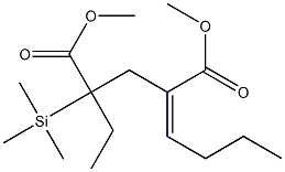 2-Ethyl-4-butylidene-2-(trimethylsilyl)pentanedioic acid dimethyl ester 구조식 이미지