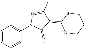 4-(1,3-Dithiane-2-ylidene)-3-methyl-1-phenyl-2-pyrazoline-5-one Structure