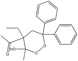 6,6-Diphenyl-4-acetyl-3-methyl-4-ethyl-1,2-dioxan-3-ol Structure