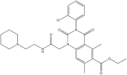 1,2,3,4-Tetrahydro-3-(2-chlorophenyl)-1-[(2-piperidinoethyl)aminocarbonylmethyl]-5,7-dimethyl-2,4-dioxoquinazoline-6-carboxylic acid ethyl ester Structure