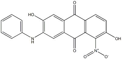 2-Anilino-3,7-dihydroxy-8-nitroanthraquinone 구조식 이미지