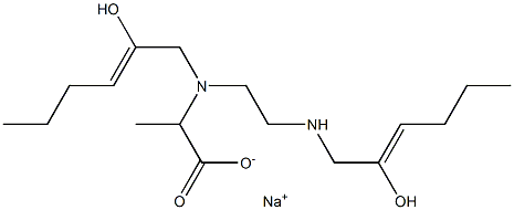 2-[N-(2-Hydroxy-2-hexenyl)-N-[2-(2-hydroxy-2-hexenylamino)ethyl]amino]propionic acid sodium salt 구조식 이미지