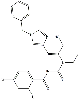 N-[(S)-2-(1-Benzyl-1H-imidazol-4-yl)1-hydroxymethylethyl]-N-ethyl-N'-(2,4-dichlorobenzoyl)urea Structure