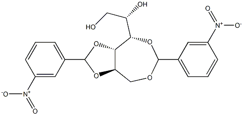 1-O,4-O:2-O,3-O-Bis(3-nitrobenzylidene)-L-glucitol 구조식 이미지