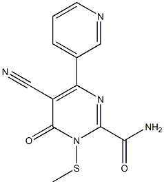 6-(3-Pyridinyl)-5-cyano-2-carbamoylmethylthiopyrimidin-4(3H)-one 구조식 이미지