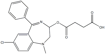 Butanedioic acid hydrogen 1-[7-chloro-2,3-dihydro-5-(phenyl)-1-methyl-1H-1,4-benzodiazepin]-3-yl ester Structure