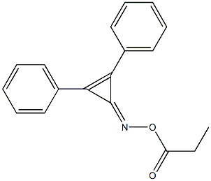 Propionic acid [(1,2-diphenyl-1-cyclopropen-3-ylidene)amino] ester 구조식 이미지