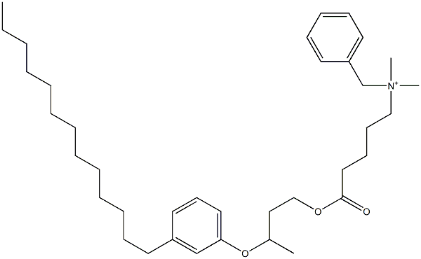 N,N-Dimethyl-N-benzyl-N-[4-[[3-(3-tridecylphenyloxy)butyl]oxycarbonyl]butyl]aminium 구조식 이미지