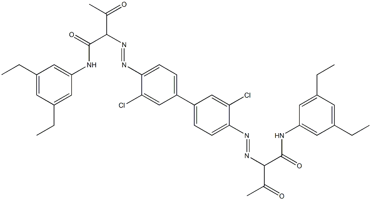 4,4'-Bis[[1-(3,5-diethylphenylamino)-1,3-dioxobutan-2-yl]azo]-3,3'-dichloro-1,1'-biphenyl 구조식 이미지