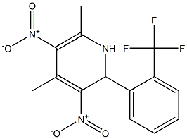 1,2-Dihydro-4,6-dimethyl-3,5-dinitro-2-[2-(trifluoromethyl)phenyl]pyridine 구조식 이미지