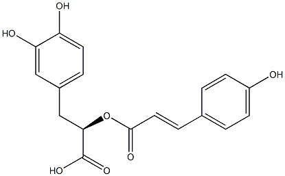 (R)-2-[(E)-3-(4-Hydroxyphenyl)-1-oxo-2-propenyloxy]-3-(3,4-dihydroxyphenyl)propanoic acid Structure