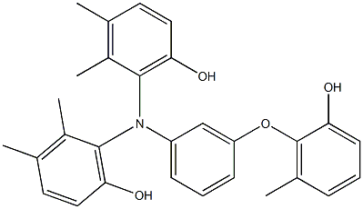 N,N-Bis(6-hydroxy-2,3-dimethylphenyl)-3-(2-hydroxy-6-methylphenoxy)benzenamine 구조식 이미지