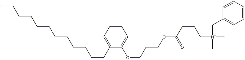 N,N-Dimethyl-N-benzyl-N-[3-[[3-(2-dodecylphenyloxy)propyl]oxycarbonyl]propyl]aminium 구조식 이미지