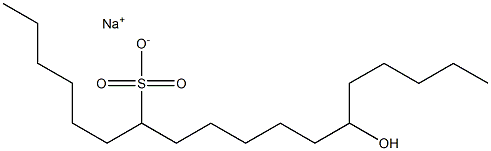 13-Hydroxyoctadecane-7-sulfonic acid sodium salt Structure