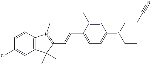 5-Chloro-2-[2-[4-[(2-cyanoethyl)ethylamino]-2-methylphenyl]ethenyl]-1,3,3-trimethyl-3H-indol-1-ium 구조식 이미지