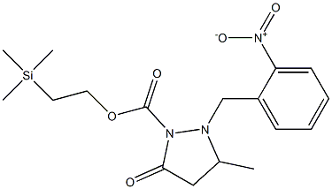 3-Methyl-2-(2-nitrobenzyl)-5-oxopyrazolidine-1-carboxylic acid 2-(trimethylsilyl)ethyl ester 구조식 이미지