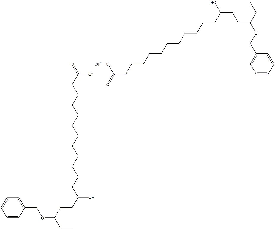 Bis(16-benzyloxy-13-hydroxystearic acid)barium salt Structure