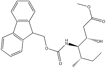 (3S,4R,5S)-5-Methyl-4-(9H-fluoren-9-ylmethoxycarbonyl)amino-3-hydroxyheptanoic acid methyl ester 구조식 이미지