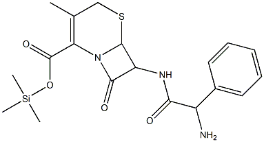 7-(2-Amino-2-phenylacetylamino)-3-methyl-8-oxo-5-thia-1-azabicyclo[4.2.0]oct-2-ene-2-carboxylic acid trimethylsilyl ester 구조식 이미지