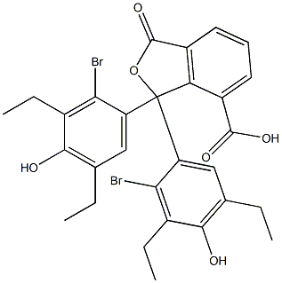 1,1-Bis(2-bromo-3,5-diethyl-4-hydroxyphenyl)-1,3-dihydro-3-oxoisobenzofuran-7-carboxylic acid Structure