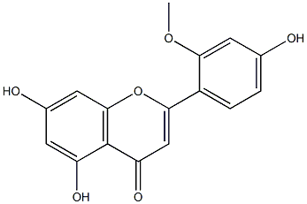 4',5,7-Trihydroxy-2'-methoxyflavone 구조식 이미지