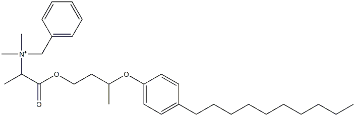 N,N-Dimethyl-N-benzyl-N-[1-[[3-(4-decylphenyloxy)butyl]oxycarbonyl]ethyl]aminium Structure