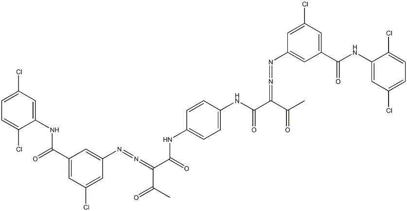 3,3'-[1,4-Phenylenebis[iminocarbonyl(acetylmethylene)azo]]bis[N-(2,5-dichlorophenyl)-5-chlorobenzamide] 구조식 이미지