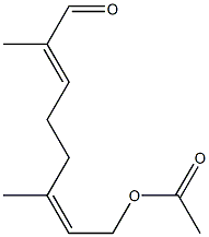 Acetic acid (2Z)-3,7-dimethyl-8-oxo-2,6-octadienyl ester Structure
