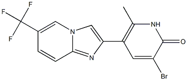 2-[(3-Bromo-6-methyl-1,2-dihydro-2-oxopyridin)-5-yl]-6-(trifluoromethyl)imidazo[1,2-a]pyridine 구조식 이미지
