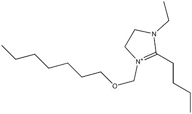 1-Ethyl-2-butyl-3-[(heptyloxy)methyl]-4,5-dihydro-1H-imidazol-3-ium 구조식 이미지