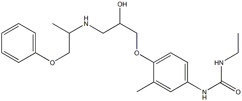 1-Ethyl-3-[3-methyl-4-[2-hydroxy-3-[(1-methyl-2-phenoxyethyl)amino]propoxy]phenyl]urea Structure