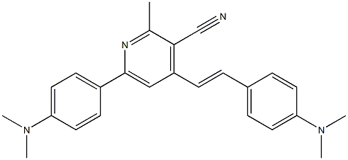 2-Methyl-4-[2-(4-dimethylaminophenyl)ethenyl]-6-(4-dimethylaminophenyl)pyridine-3-carbonitrile Structure