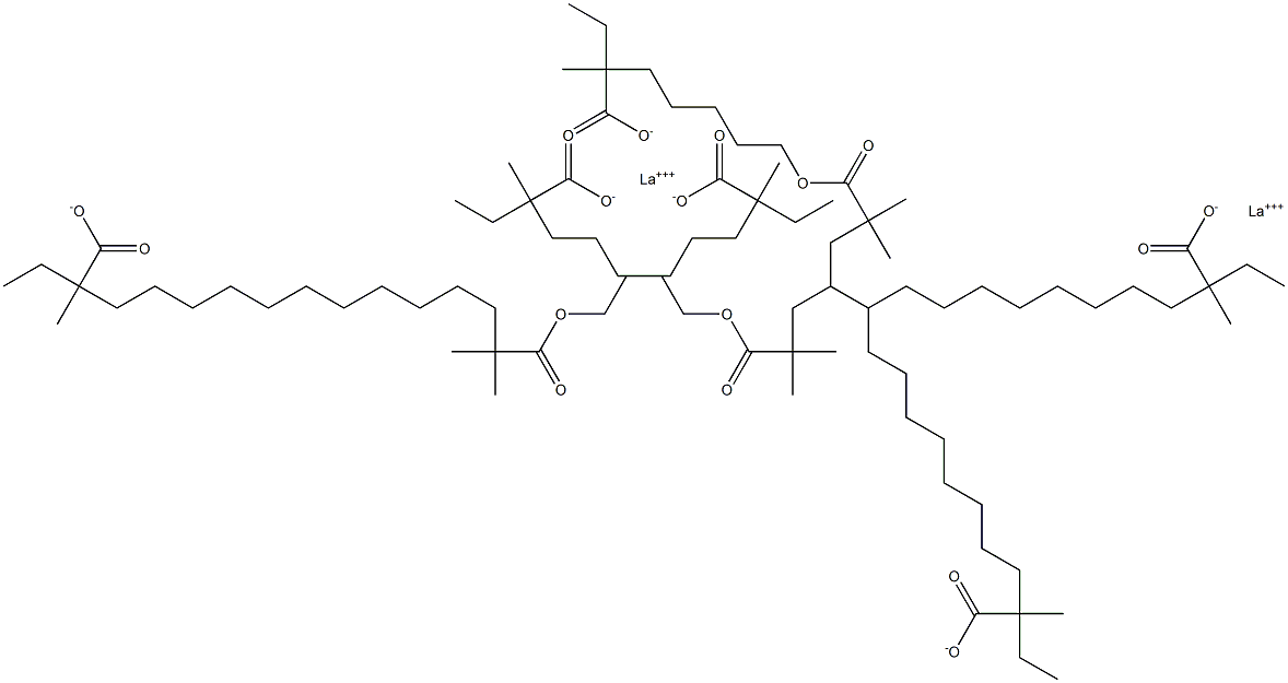 Lanthanum 2,2-dimethyloctanoate=bis(2-ethyl-2-methylheptanoate) 구조식 이미지