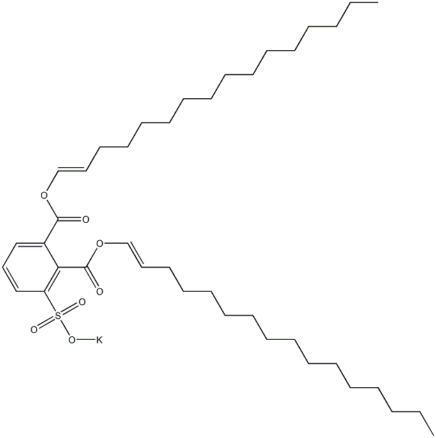 3-(Potassiosulfo)phthalic acid di(1-hexadecenyl) ester 구조식 이미지