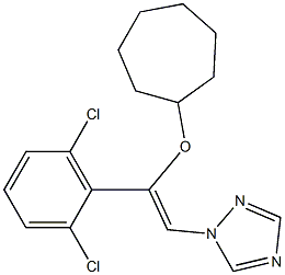 (Z)-1-[2-Cycloheptyloxy-2-(2,6-dichlorophenyl)ethenyl]-1H-1,2,4-triazole 구조식 이미지