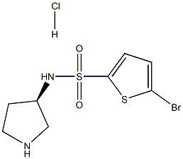 5-Bromo-thiophene-2-sulfonic acid (R)-pyrrolidin-3-ylamide hydrochloride 구조식 이미지