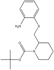 2-(2-Amino-phenylsulfanylmethyl)-piperidine-1-carboxylic acid tert-butyl ester 구조식 이미지