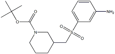 3-(3-Amino-benzenesulfonylmethyl)-piperidine-1-carboxylic acid tert-butyl ester 구조식 이미지