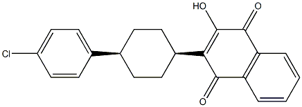 cis-2-[4-(4-chlorophenyl)cyclohexyl]-3-hydroxy-1,4-naphthoquinone 구조식 이미지