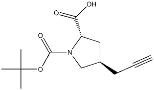 trans-N-Boc-4-(2-propynyl)-L-proline, 95% Structure