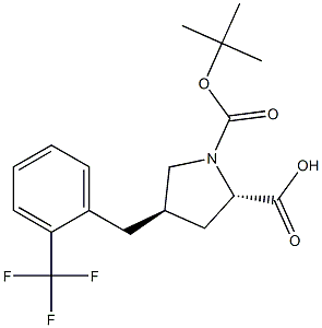 trans-N-Boc-4-[2-(trifluoroMethyl)benzyl]-L-proline, 95% Structure