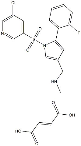 1-(1-((5-chloropyridin-3-yl)sulfonyl)-5-(2-fluorophenyl)-1H-pyrrol-3-yl)-N-methylmethanamine fumarate 구조식 이미지