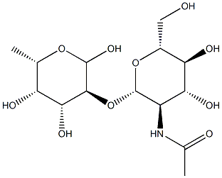 2-O-(2-Acetamido-2-deoxy-b-D-glucopyranosyl)-L-fucopyranose 구조식 이미지