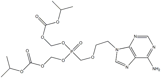 O,O-Bis(isopropoxycarbonyloxymethyl) [(6-amino-9H-purin-9-yl)ethyloxy]methylphosphonate 구조식 이미지