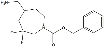 benzyl 5-(aminomethyl)-3,3-difluoroazepane-1-carboxylate 구조식 이미지