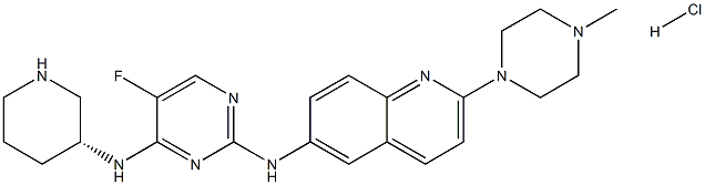 (R)-5-fluoro-N2-(2-(4-methylpiperazin-1-yl)quinolin-6-yl)-N4-(piperidin-3-yl)pyrimidine-2,4-diamine hydrochloride Structure