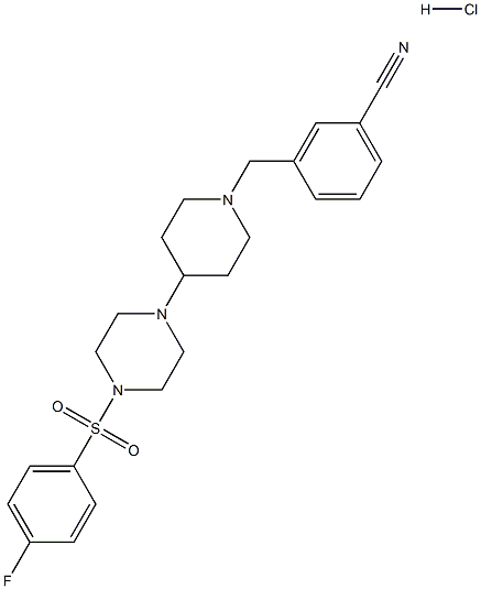 3-[(4-(4-[(4-FLUOROPHENYL)SULFONYL]PIPERAZIN-1-YL)PIPERIDIN-1-YL)METHYL]BENZONITRILE HYDROCHLORIDE 구조식 이미지
