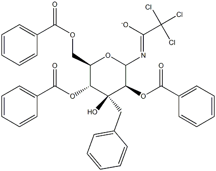 2,4,6-Tri-O-benzoyl-3-benzyl-D-mannopyranosyltrichloroacetimidate 구조식 이미지