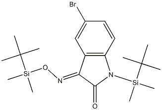 1H-Indole-2,3-dione, 5-bromo-1-(tert-butyldimethylsilyl)-, 3-[(O-tert- butyldimethylsilyl)oxime] 구조식 이미지